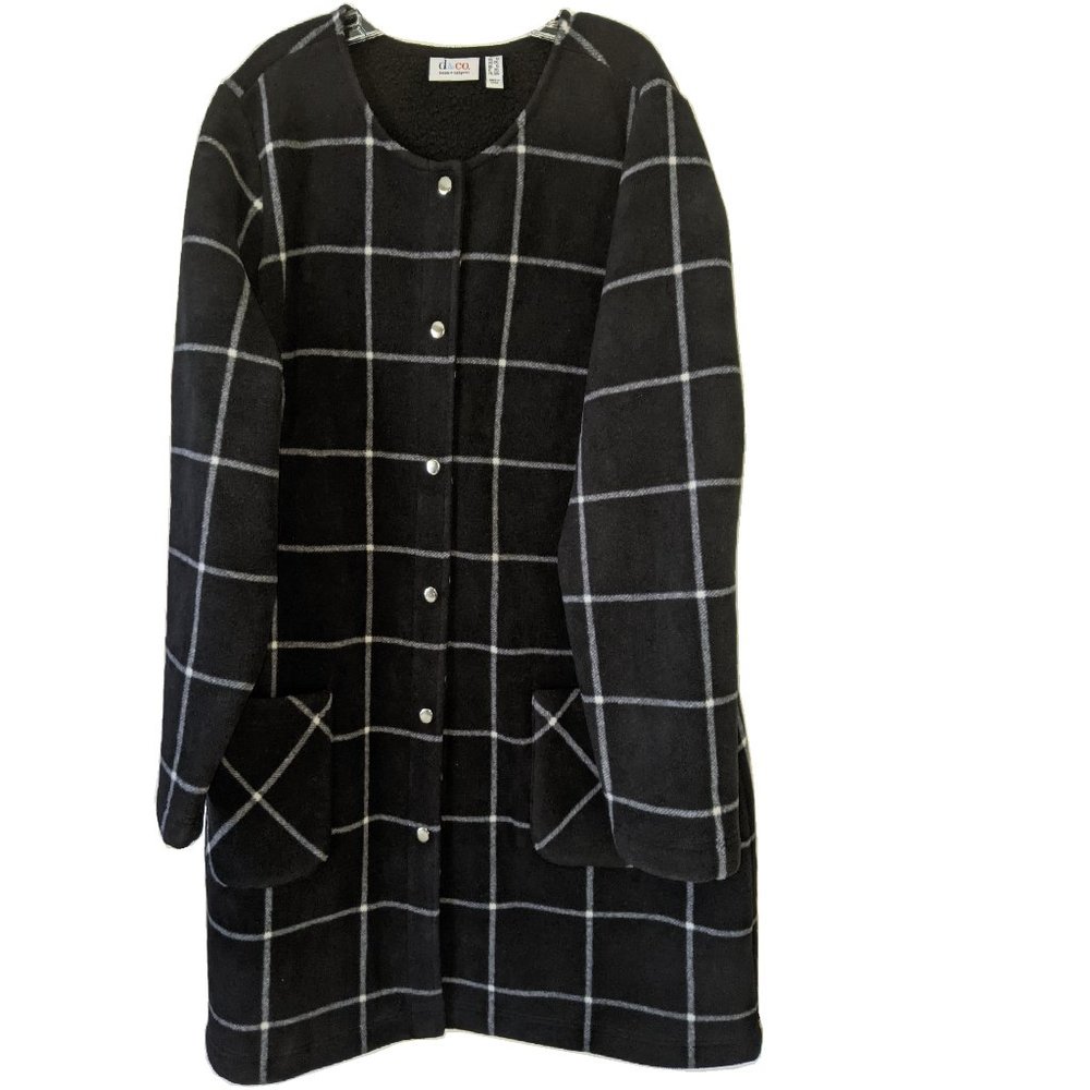 Denim & Co. Printed Fleece Bonded with Sherpa Snap